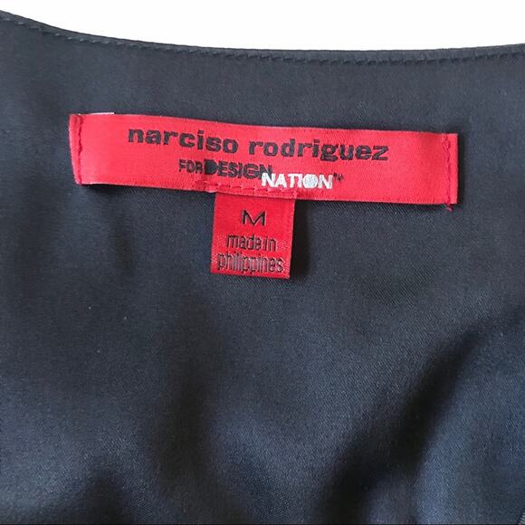 Narciso Rodriguez for Design Nation Faux Wrap Black Gold Sequin Dress - Size M - Picture 9 of 11